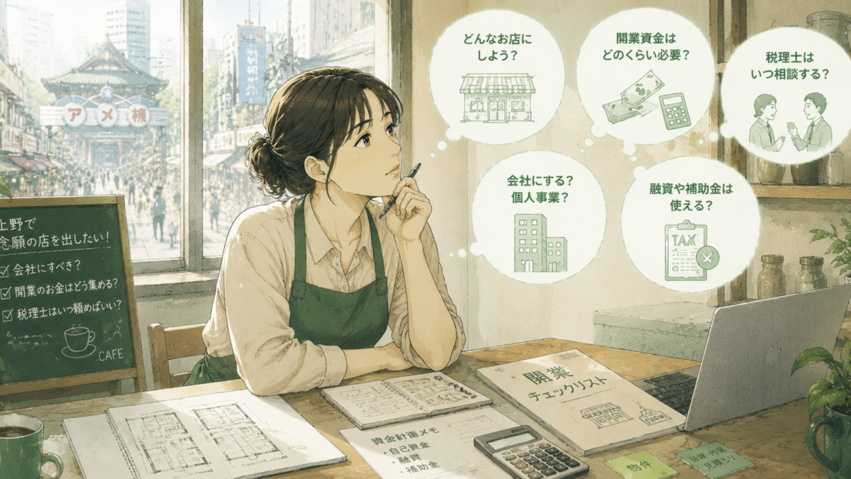 上野・台東区で飲食店を開業するなら｜会社設立・融資・補助金の進め方を税理士が解説