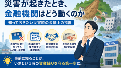 災害時の金融支援とは？台東区の経営者が知っておきたい返済・融資の措置