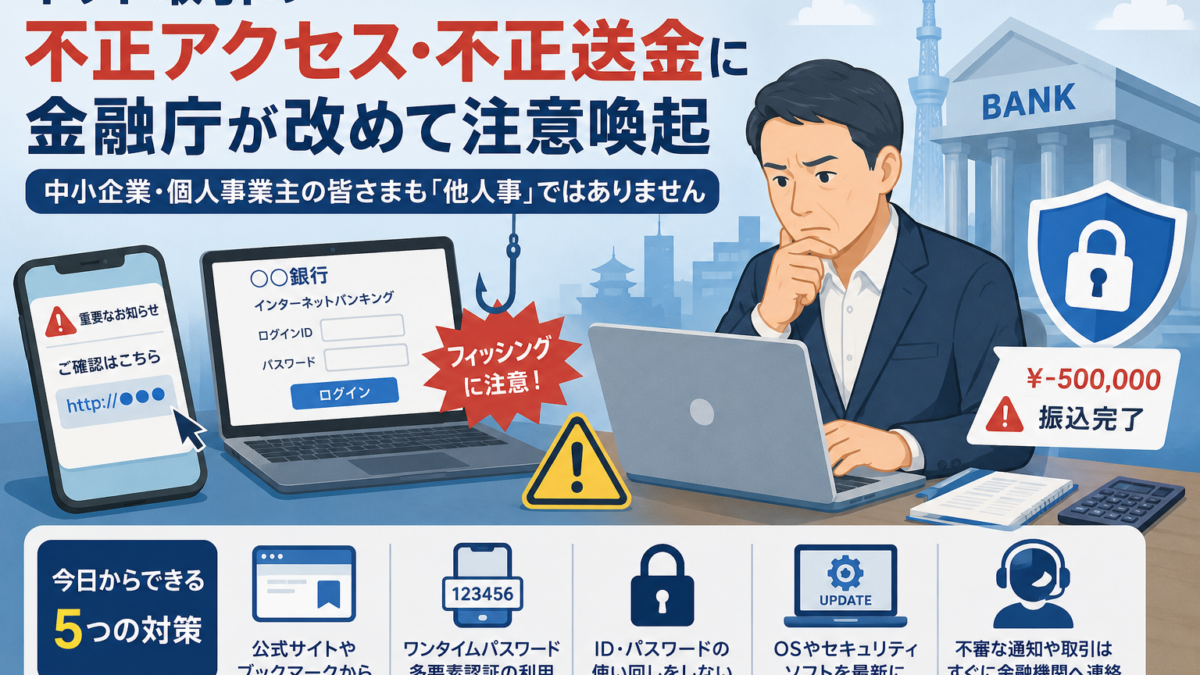台東区の経営者必見｜ネットバンキング不正アクセス・不正送金の防ぎ方