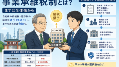 【上野の税理士が解説】事業承継税制とは？自社株の相続・贈与で納税猶予を受ける条件と流れ