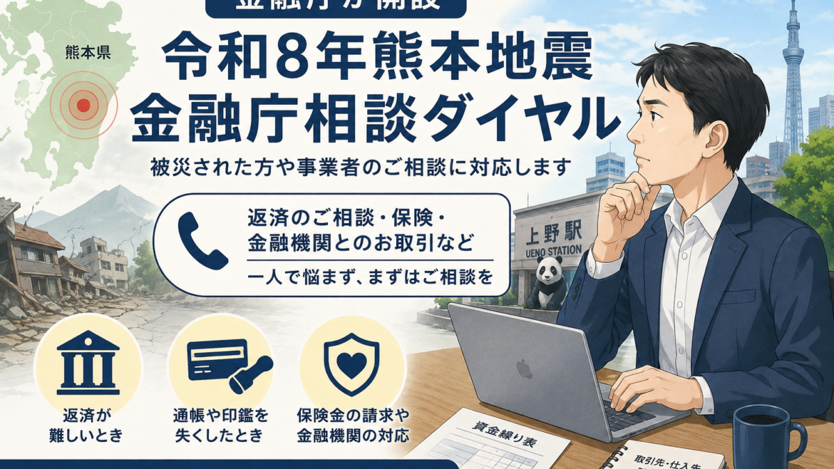 【上野の税理士が解説】熊本地震の金融庁相談ダイヤルとは?事業者ができること