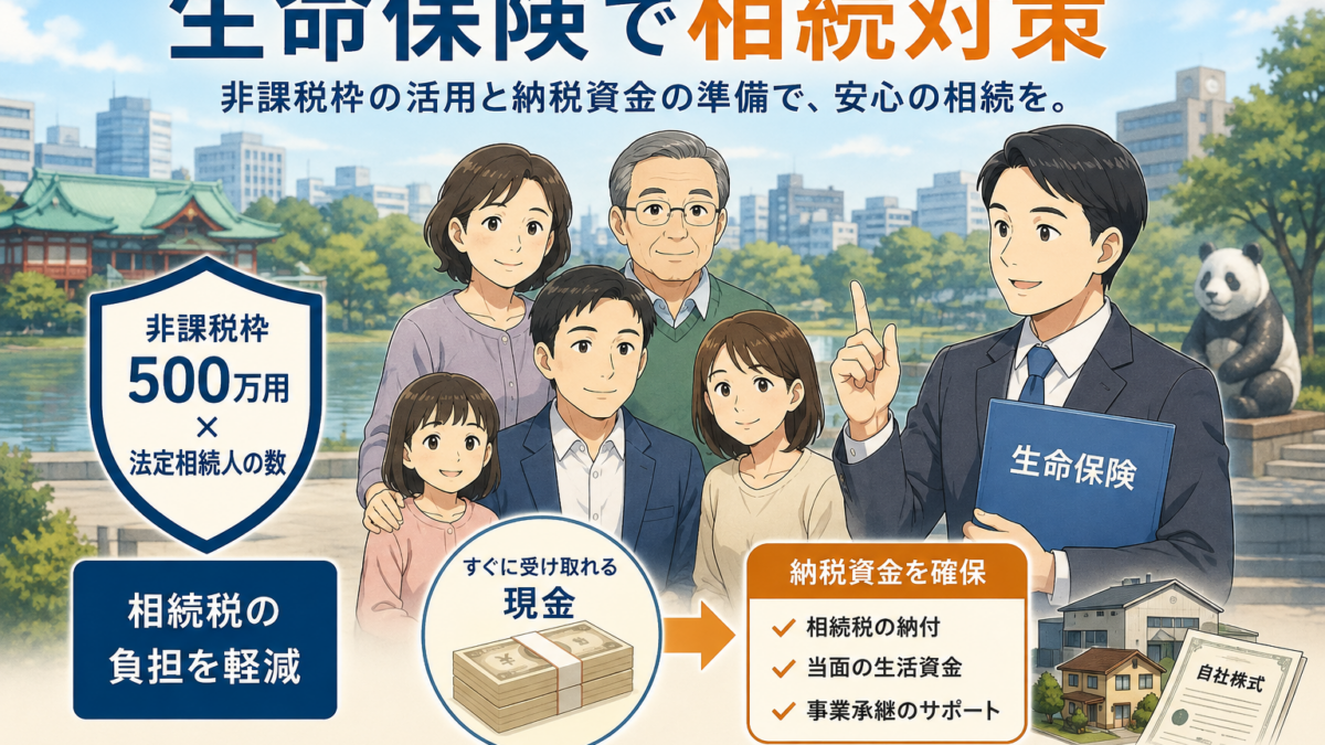 【上野の税理士が解説】生命保険の相続対策｜非課税枠はいくら?納税資金の準備方法