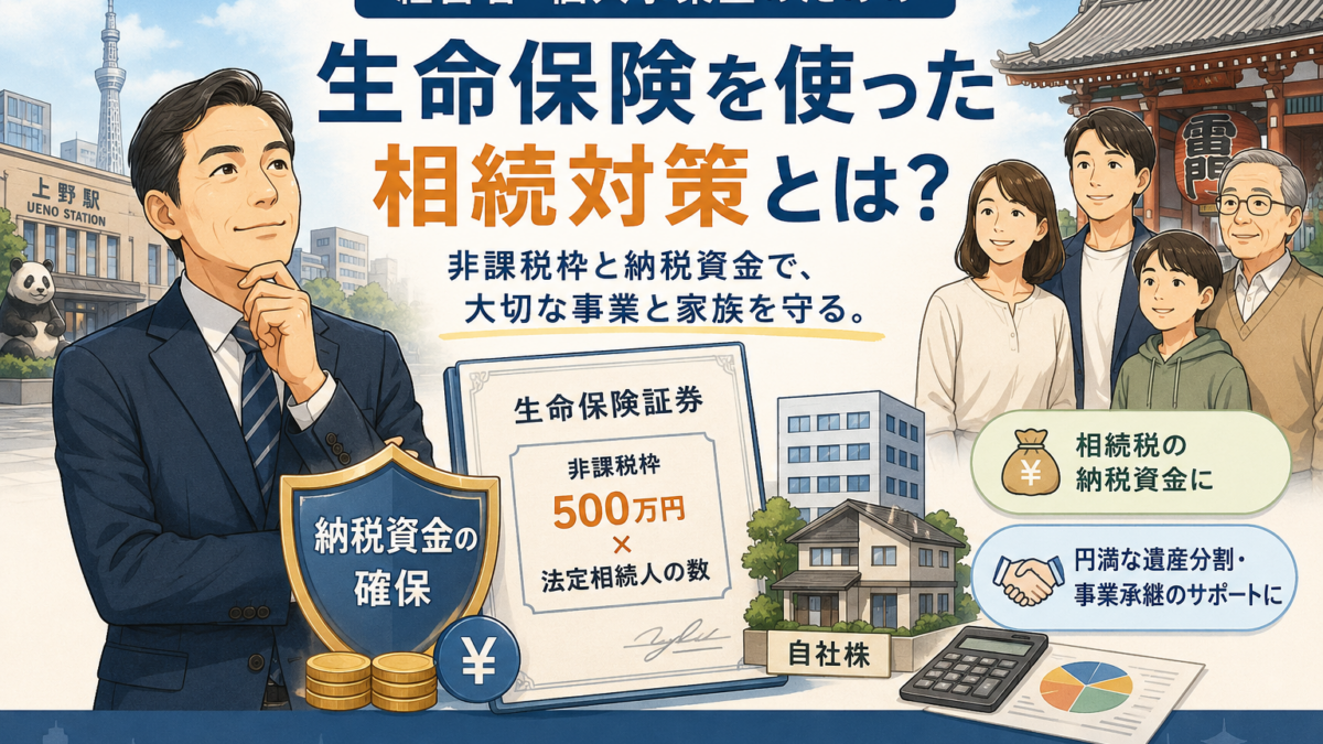 【上野の税理士が解説】生命保険で相続対策｜非課税枠はいくら？納税資金の準備方法