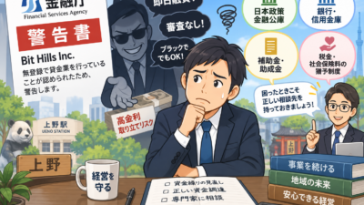 【上野の税理士が解説】無登録の貸金業者に注意!金融庁の警告書とは?中小企業の資金調達の落とし穴