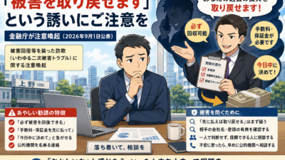 【上野の税理士が注意喚起】投資被害の「回収します」詐欺にご用心|二次被害の防ぎ方